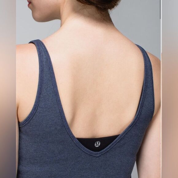 Lululemon - Mudra Tank Top Heather Blue NWT sz 6 (reversible) - Picture 4 of 8
